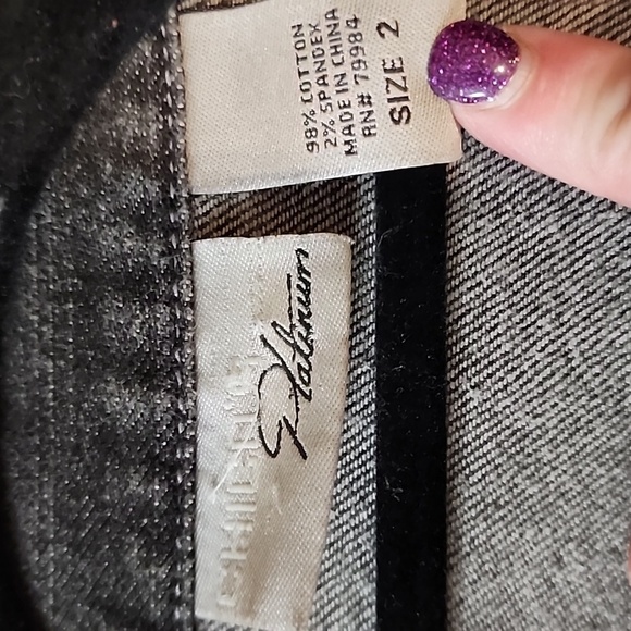Chico's Platinum Black Jean Jacket Classic Size 2(12) - Picture 2 of 8